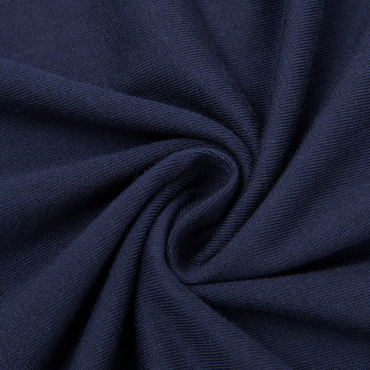 Close-up of dark blue fabric with a textured pattern