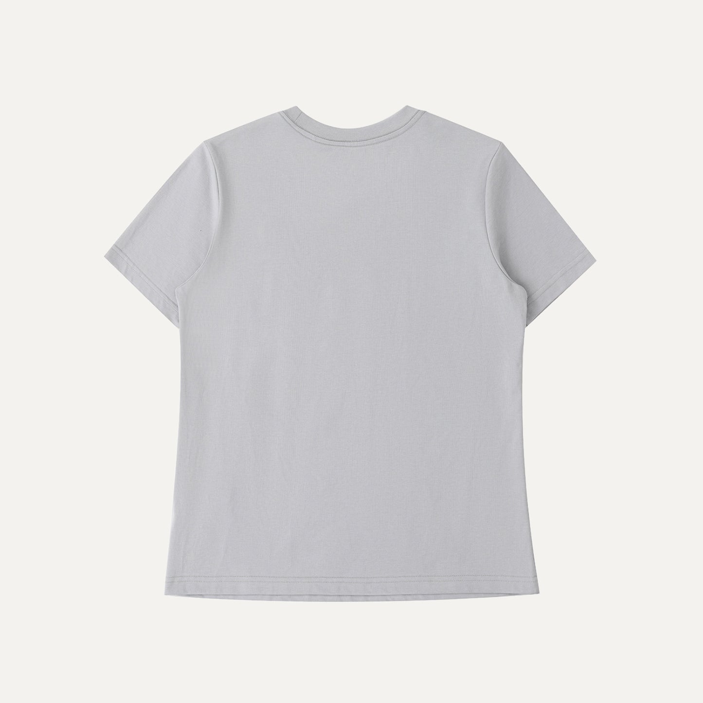 Plain light gray t-shirt on a white background