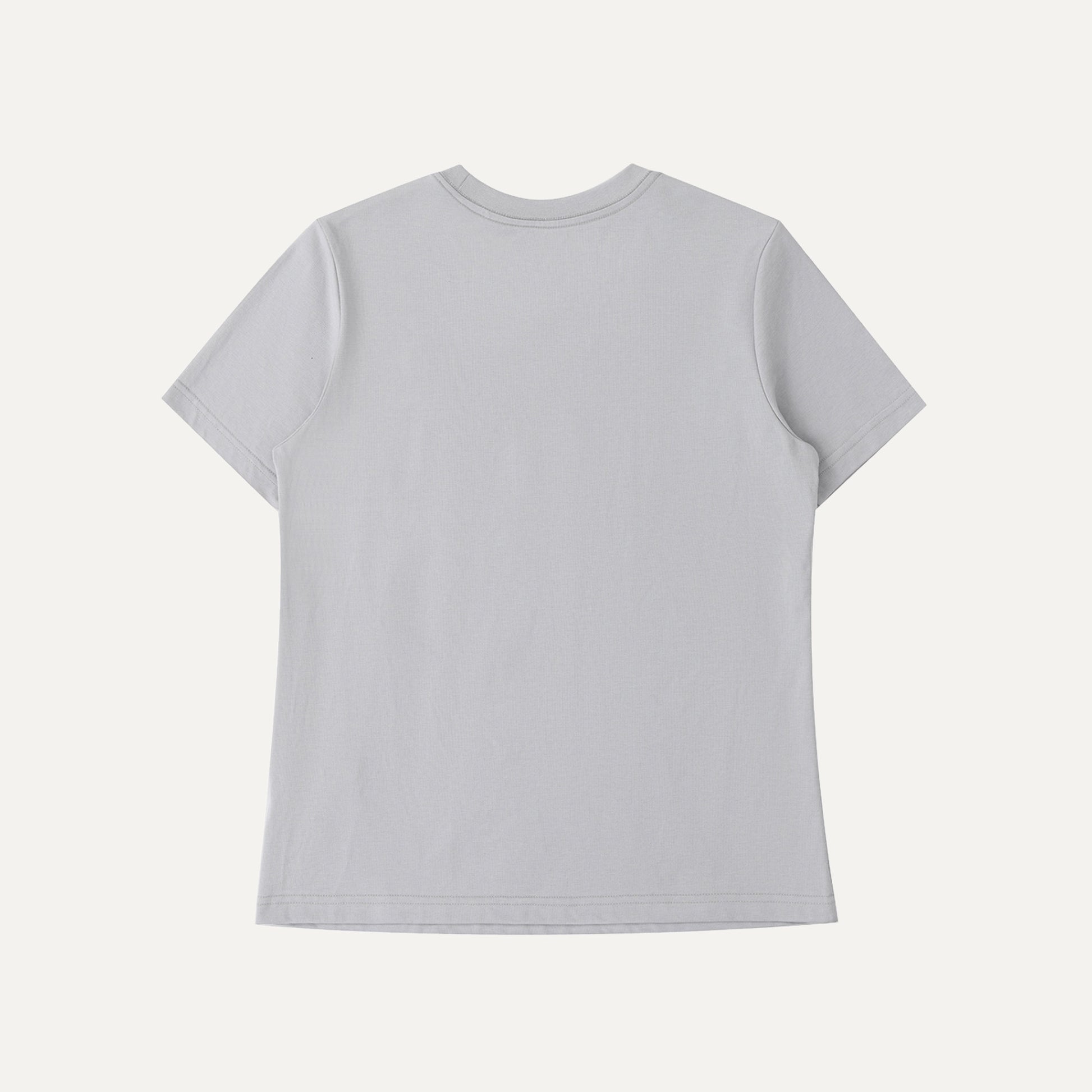 Plain light gray t-shirt on a white background