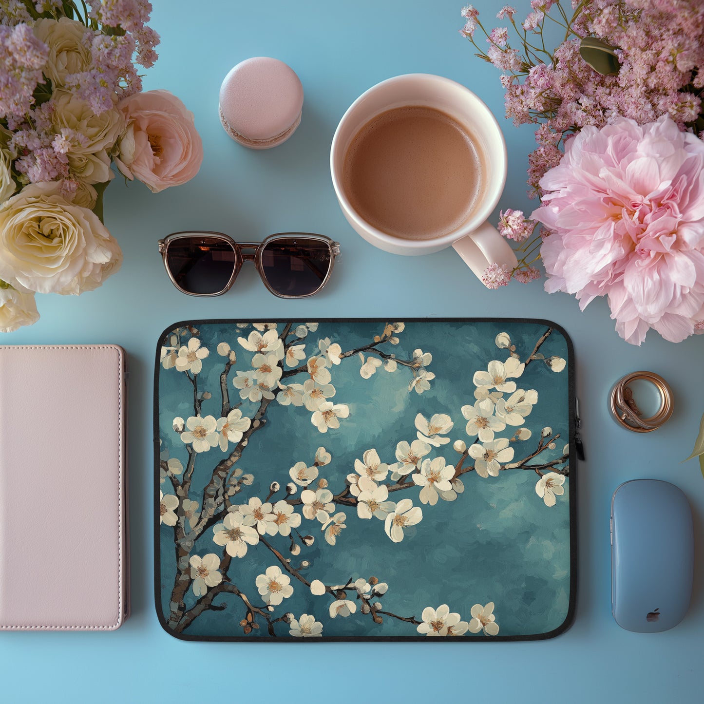 Almond Blossoms Noir - Laptop Sleeve