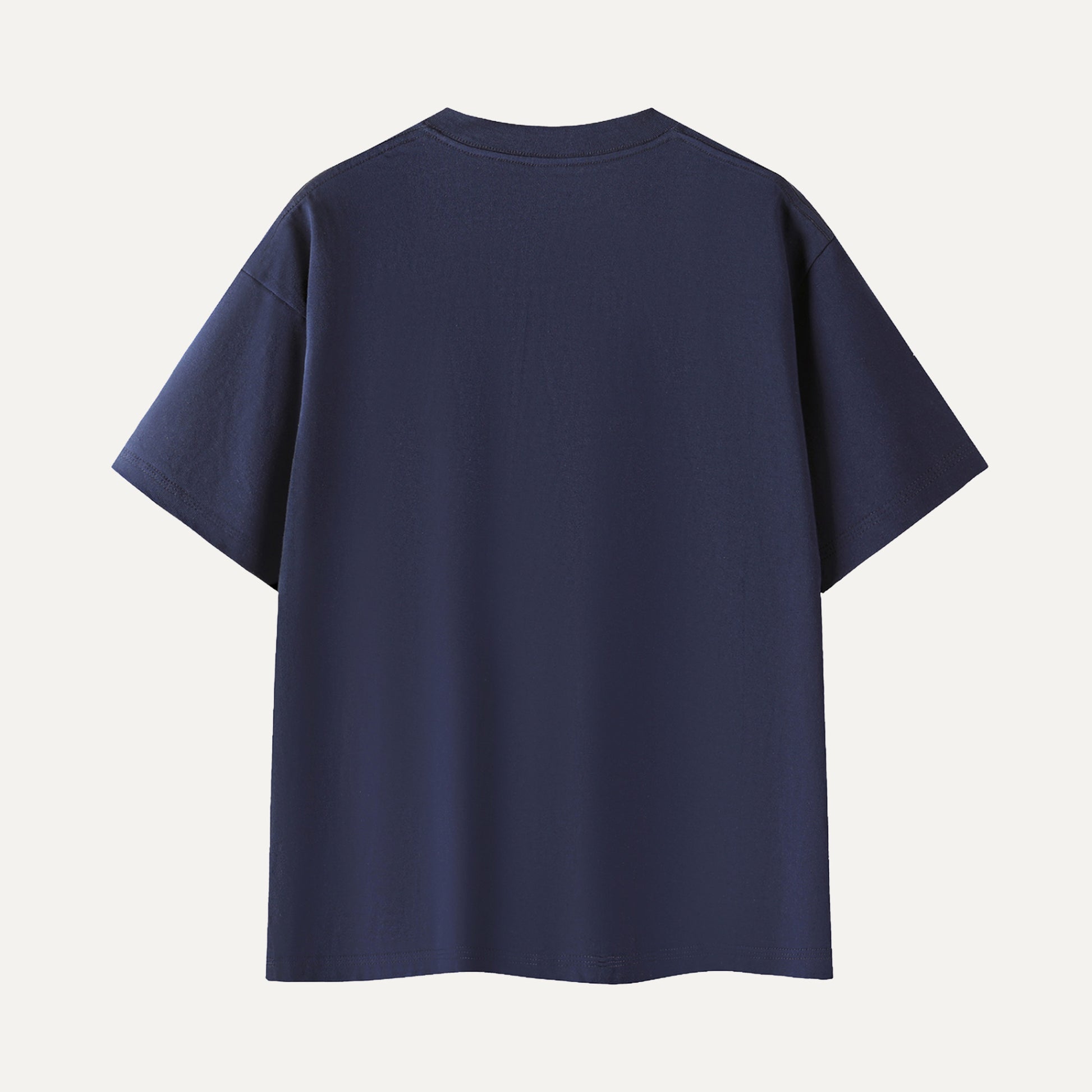 Navy blue t-shirt on a white background