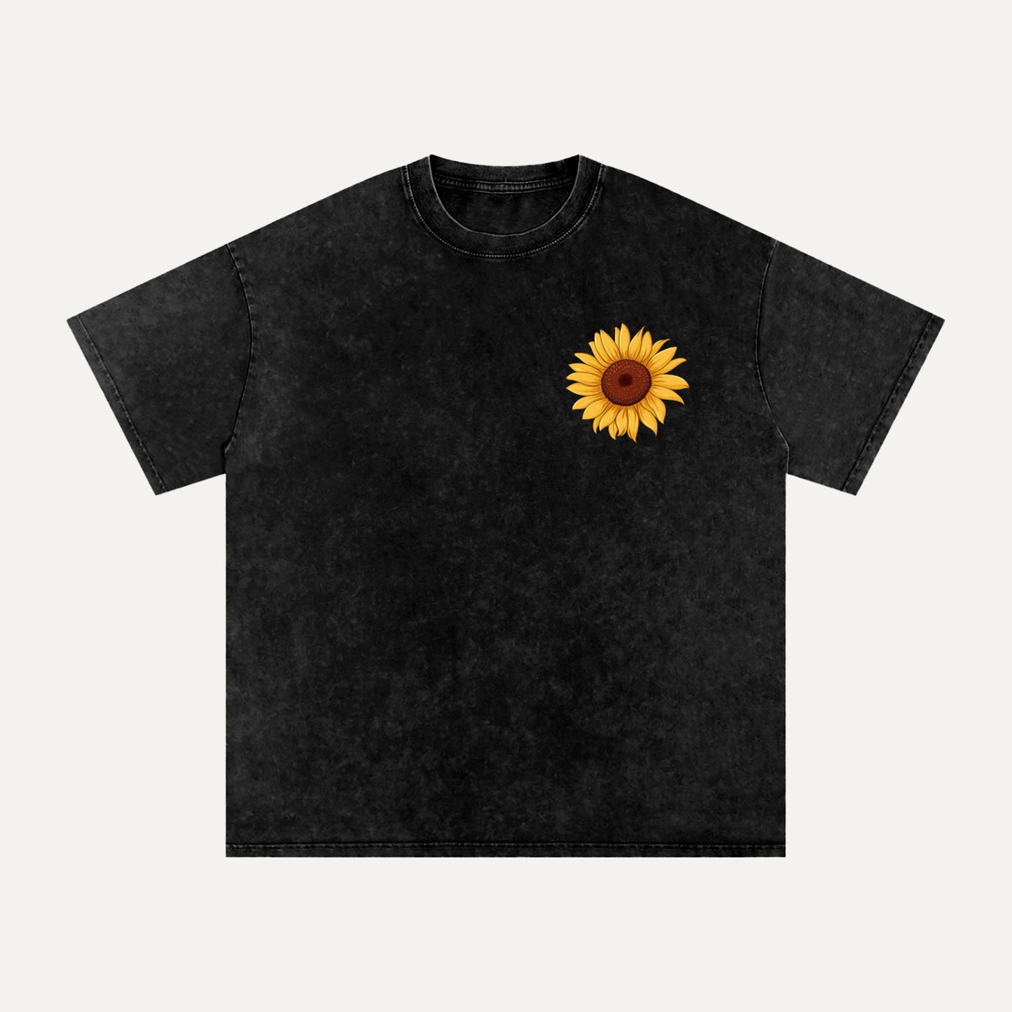 Stay Wild Sunflower Child - Snow Washed Oversized Cotton T-Shirt