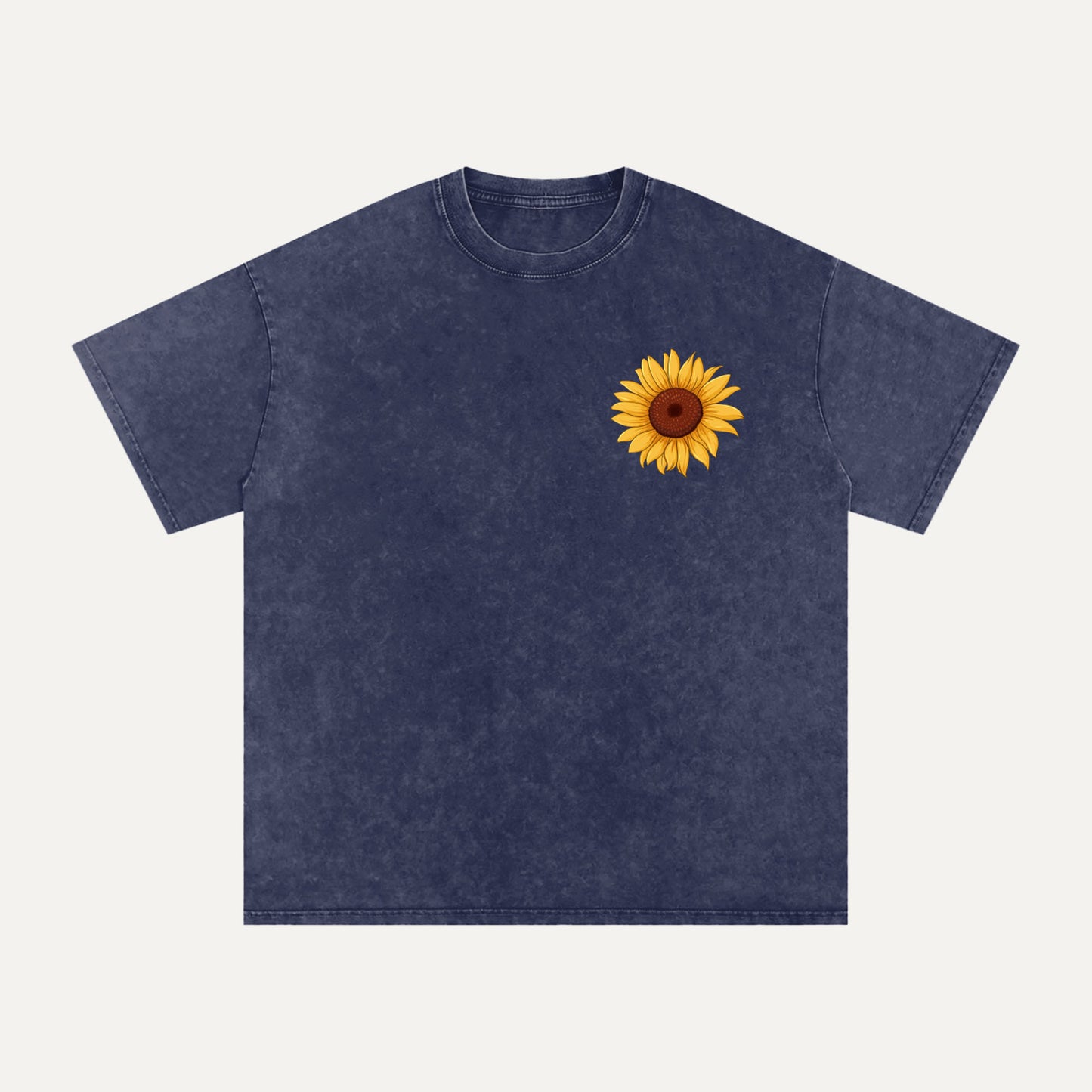Stay Wild Sunflower Child - Snow Washed Oversized Cotton T-Shirt