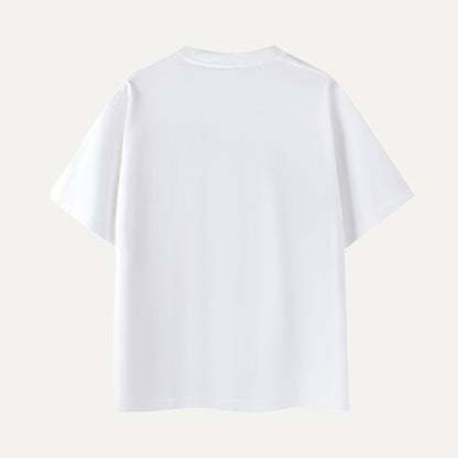 White t-shirt on a light gray background