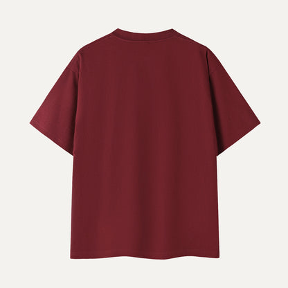 Maroon t-shirt on a white background