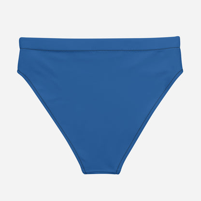 Sunlit Irises - Recycled High-Waisted Bikini Bottom Blue