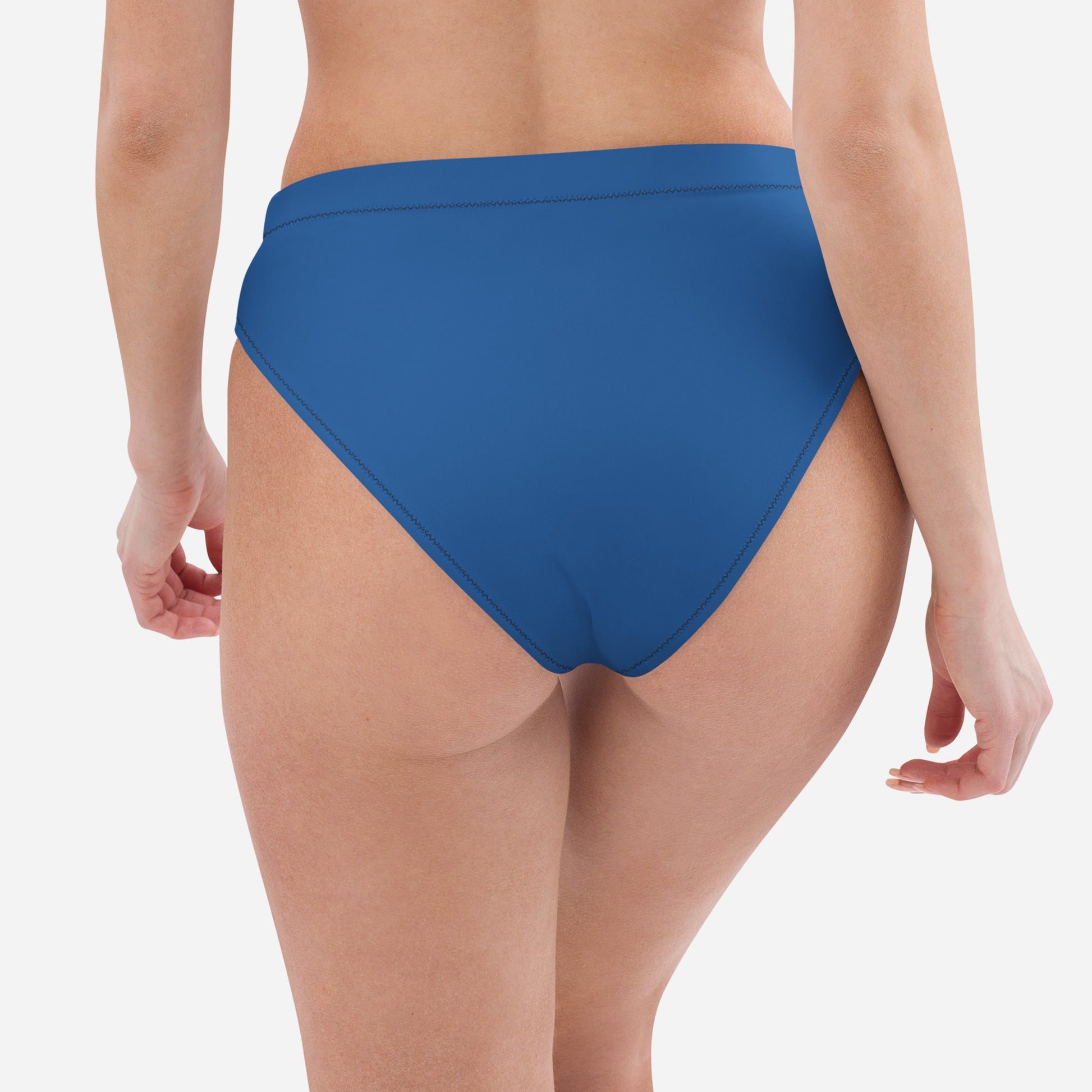 Sunlit Irises - Recycled High-Waisted Bikini Bottom Blue
