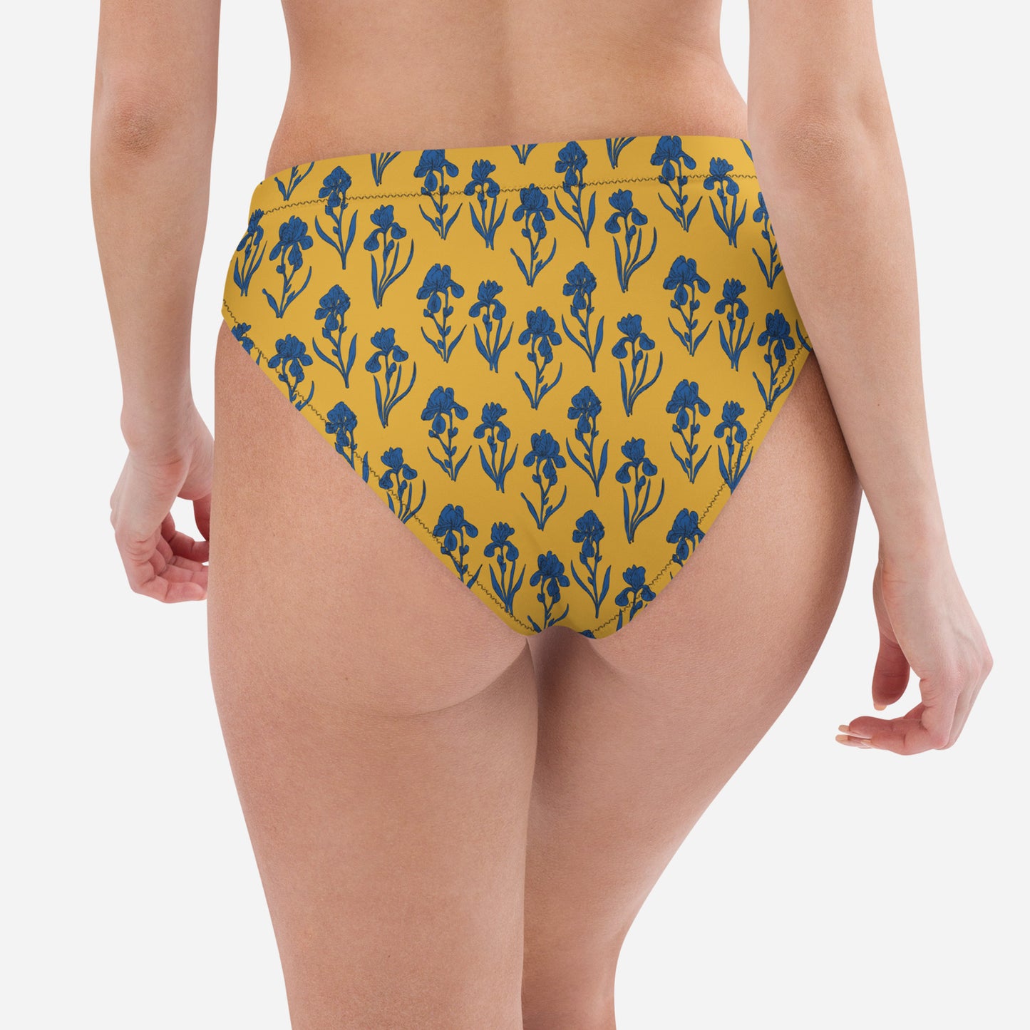 Sunlit Irises - Recycled High-Waisted Bikini Bottom