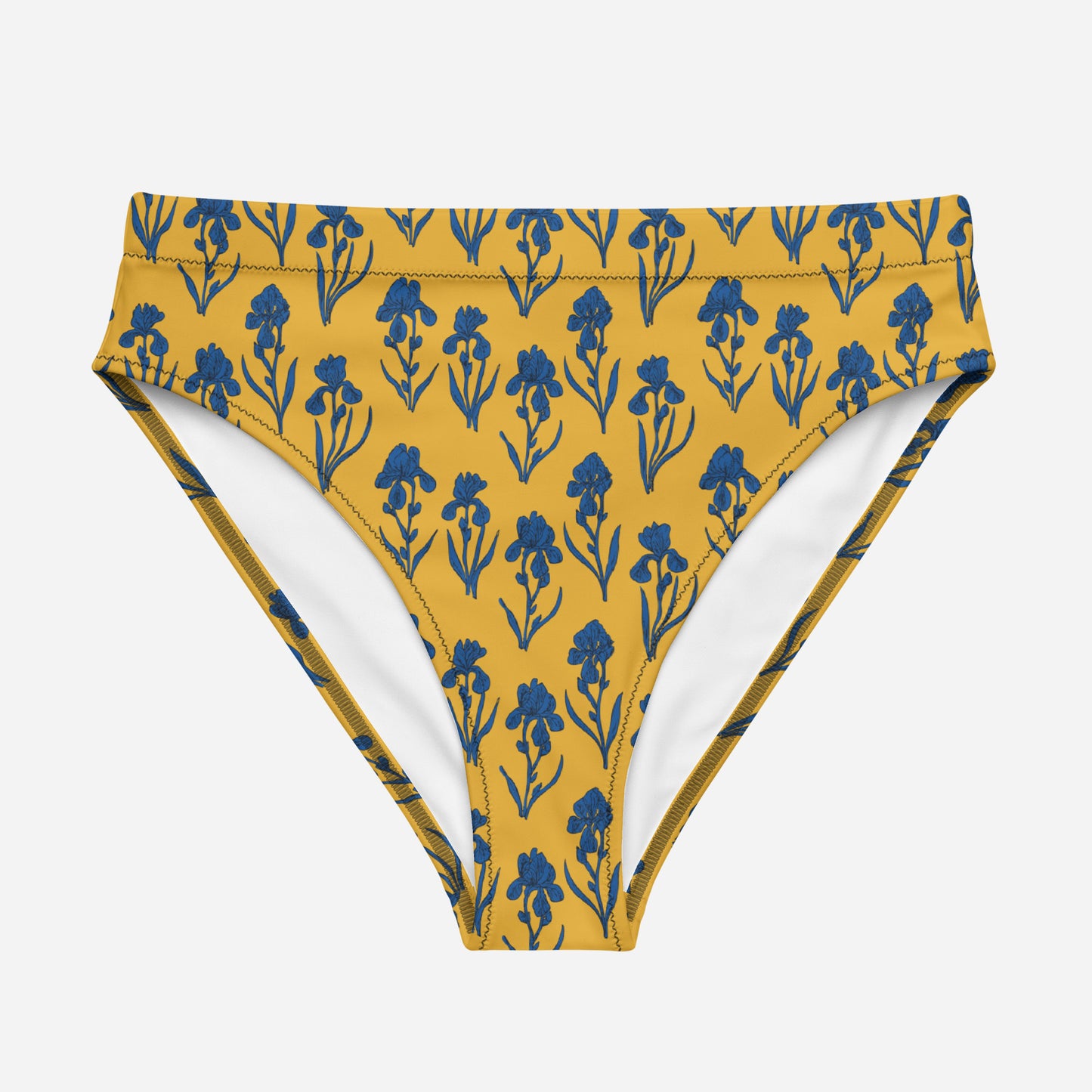 Sunlit Irises - Recycled High-Waisted Bikini Bottom