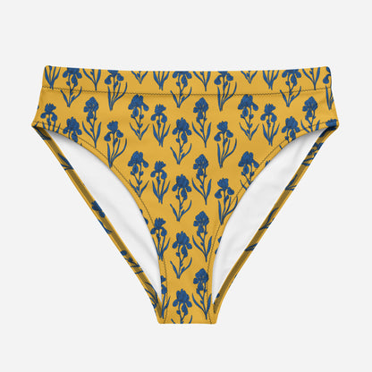 Sunlit Irises - Recycled High-Waisted Bikini Bottom