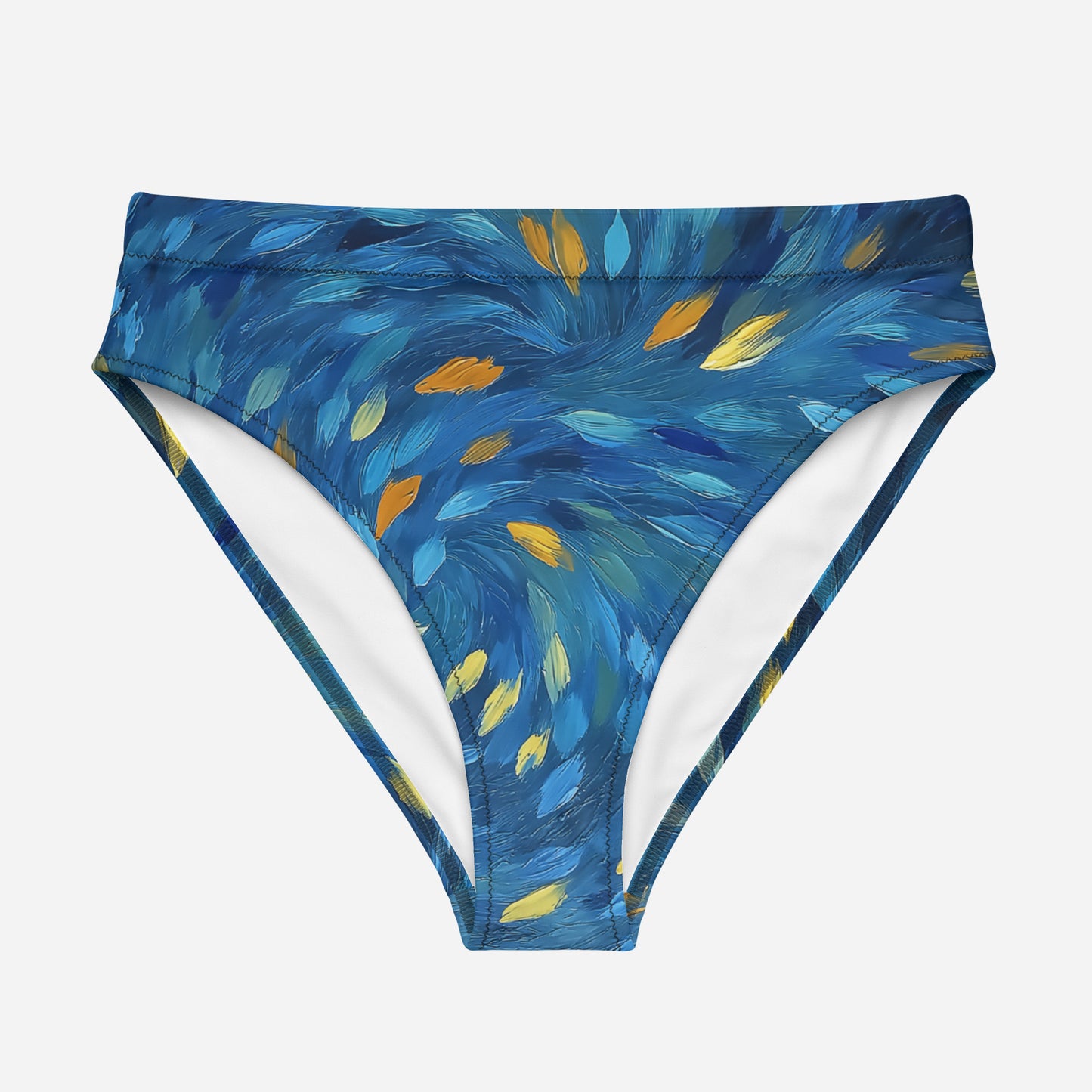 Artistic swimwear bottom inspired by Starry Night Over the Rhône