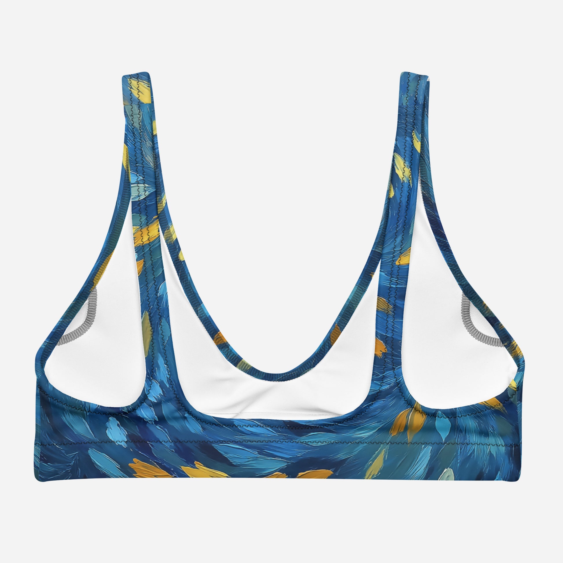 Vibrant artistic bikini top for bold summer style