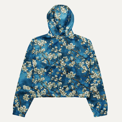Art-inspired women’s windbreaker jacket with blossom pattern