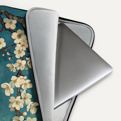 Laptop with a floral design on a white background
