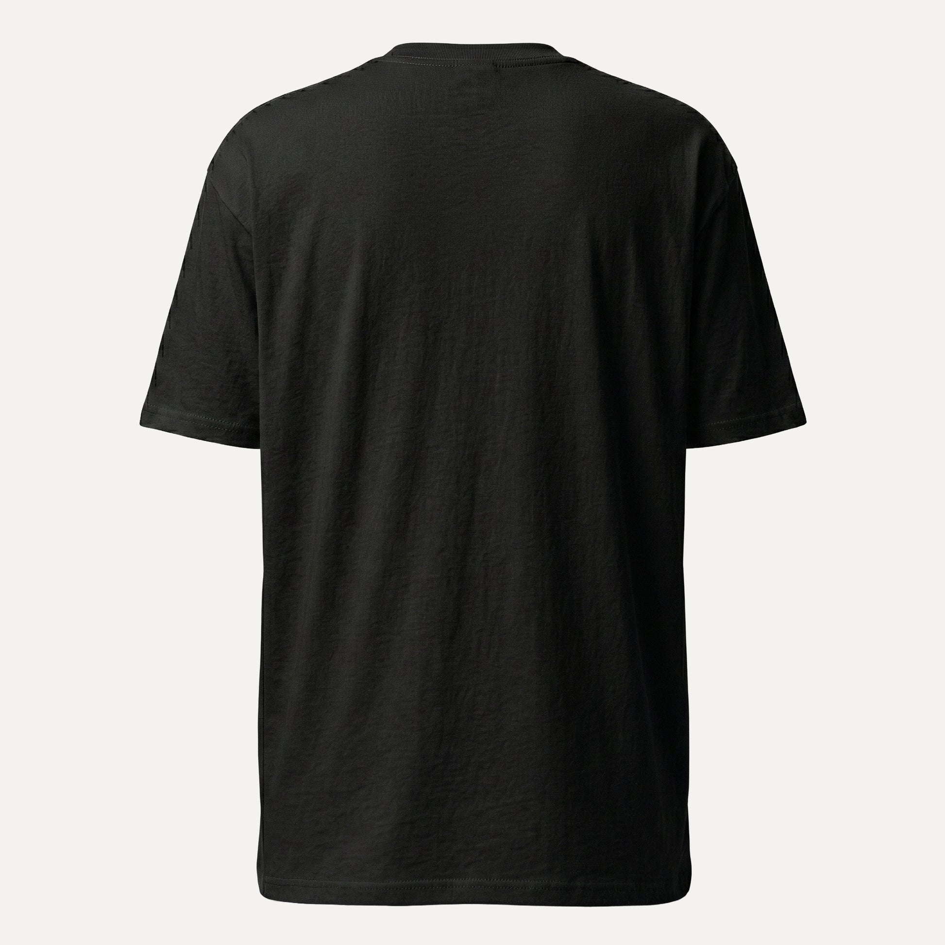 Black t-shirt on a white background