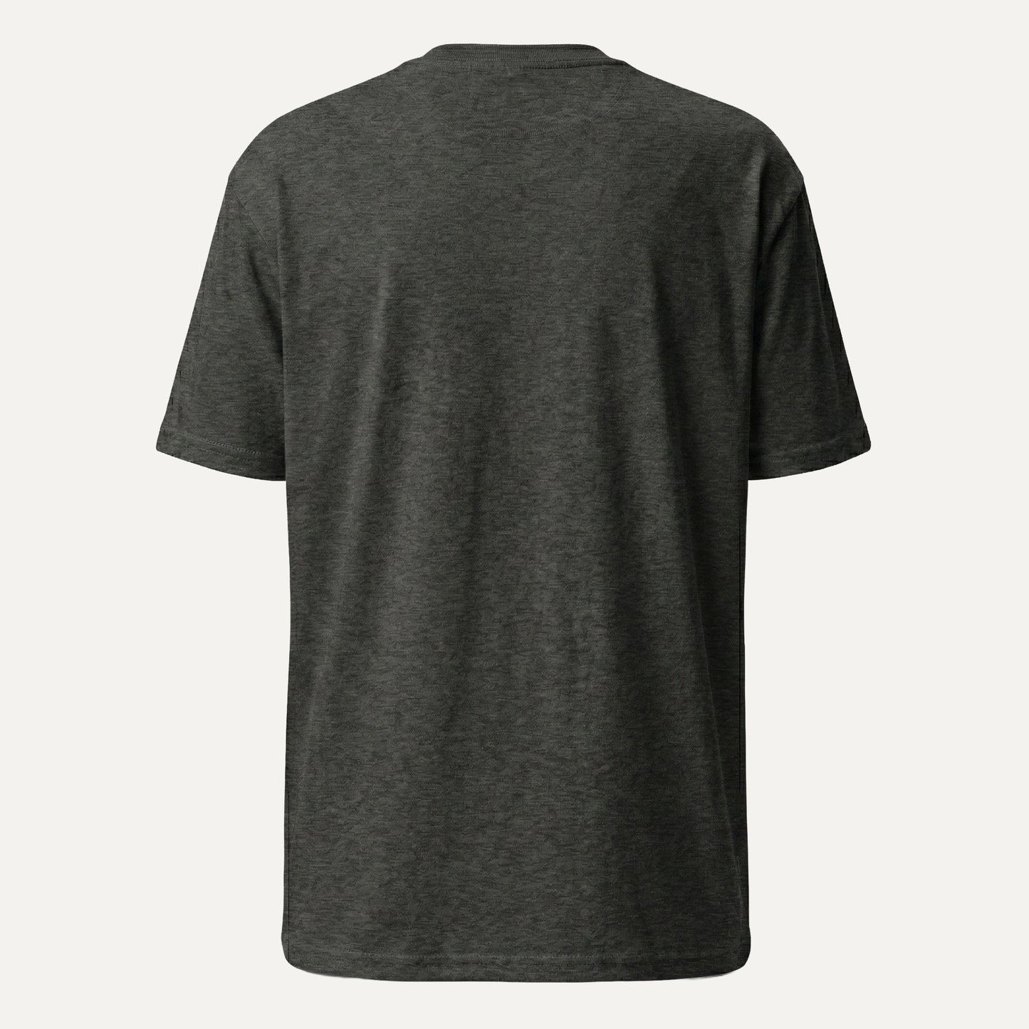 Dark gray t-shirt on a white background