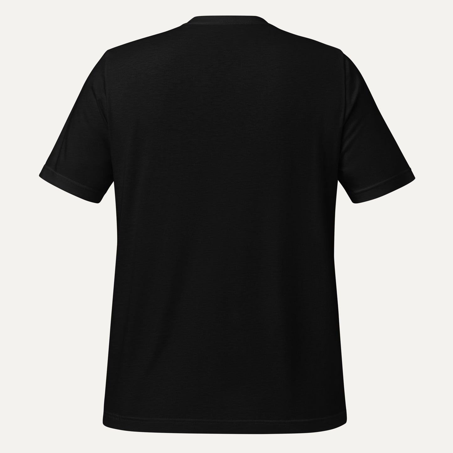 Black t-shirt on a white background