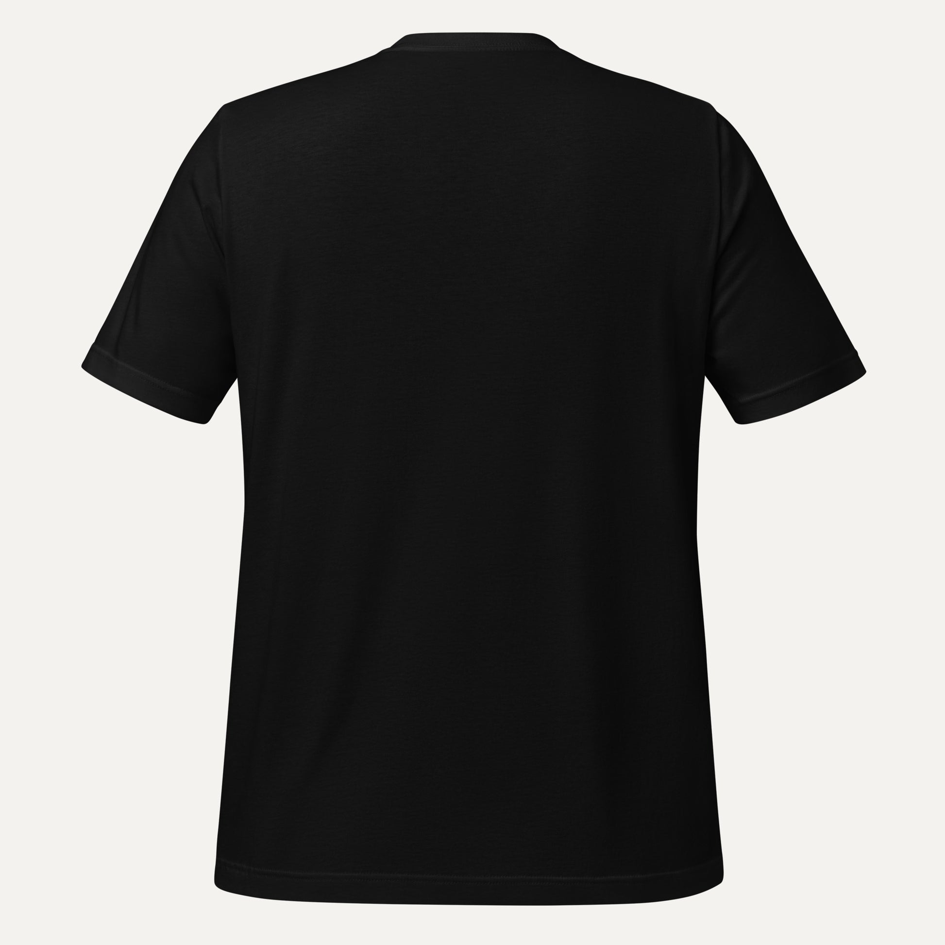 Black t-shirt on a white background
