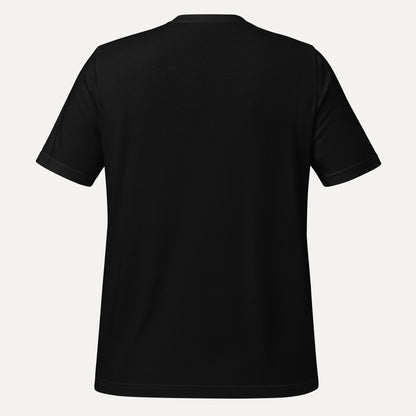 Black t-shirt on a white background