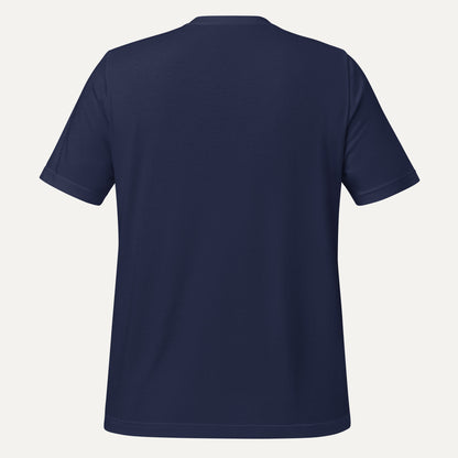 Navy blue t-shirt on a white background