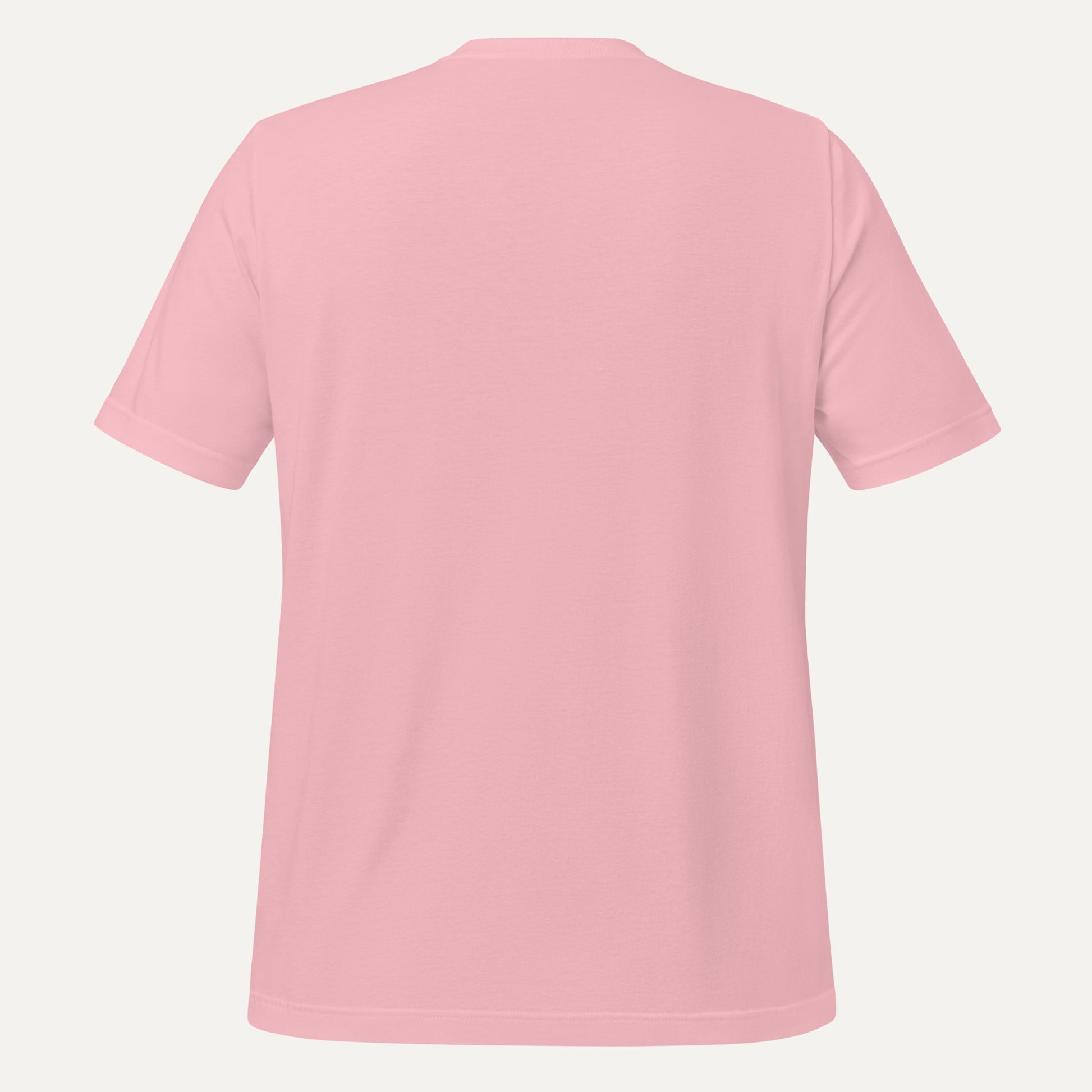 Pink t-shirt on a light gray background