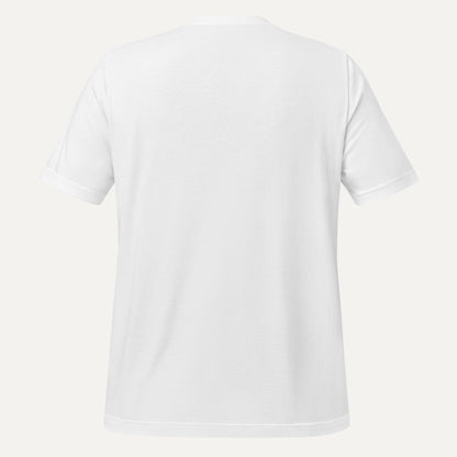 Plain white t-shirt on a light gray background